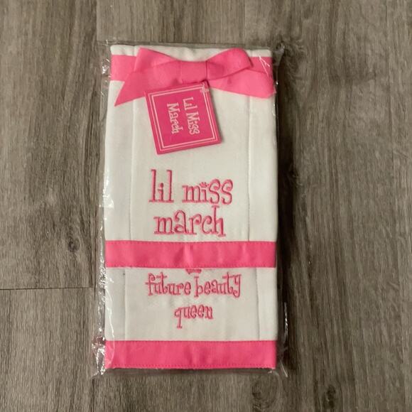Burp Cloth (2) Lil Miss March - Picture 1 of 2